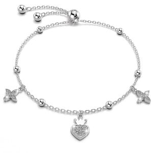 Solid 925 Sterling Silver Adjustable Charmed Bracelet