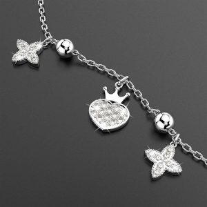 Solid 925 Sterling Silver Adjustable Charmed Bracelet