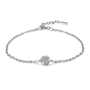 Solid 925 Sterling Silver Exquisite Bracelet Embellished with Swarovski® crystals