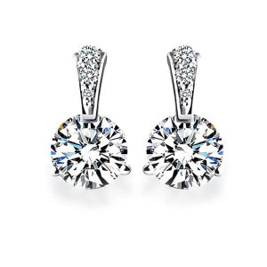 Solid 925 Sterling Silver Constantine Burst Diamonelle Earrings