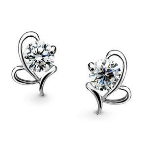 Solid 925 Sterling Silver Loved One Diamonelle Earrings