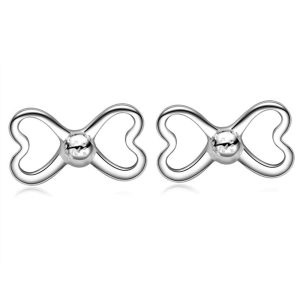 Solid 925 Sterling Silver Rine Ribbon Earrings