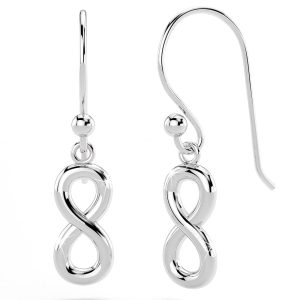 Solid 925 Sterling Silver Infinity French Hook Earrings