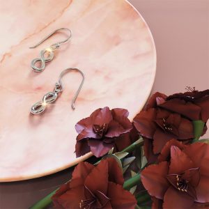 Solid 925 Sterling Silver Infinity French Hook Earrings