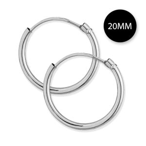 Solid 925 Sterling Silver Basic Hoop Earrings