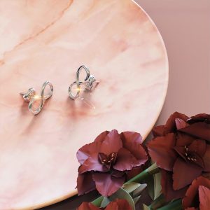 Solid 925 Sterling Silver Infinite Glory Studs Earrings