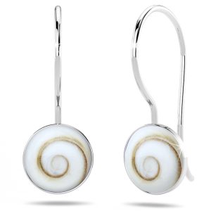Solid 925 Sterling Silver Shiva Shell Hook Earrings