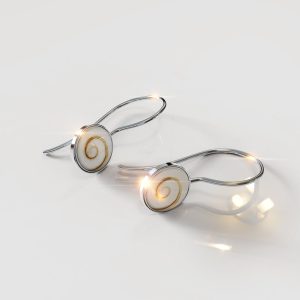Solid 925 Sterling Silver Shiva Shell Hook Earrings