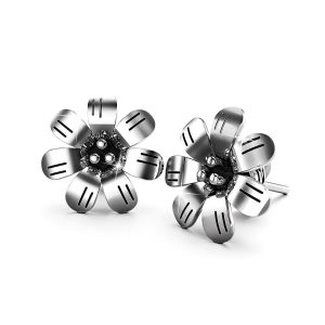 Solid 925 Sterling Silver Flora Stud Earrings 10mm
