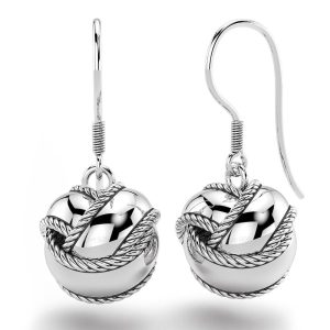 Solid 925 Sterling Silver The Knot French Hook Earrings