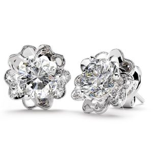 Solid 925 Sterling Silver Grateful Flower Stud Earrings