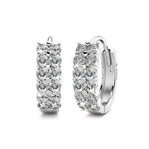 Solid 925 Sterling Silver Timeless Simulated Diamond Huggie Earrings