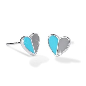 Solid 925 Sterling Silver Harmonious Turqoise Love Earrings