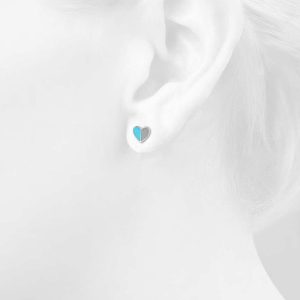 Solid 925 Sterling Silver Harmonious Turqoise Love Earrings