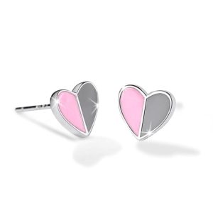 Solid 925 Sterling Silver Harmonious Pink Love Earrings