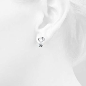 Solid 925 Sterling Silver Butterfly in Love Earrings