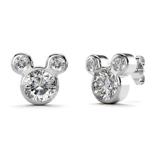 Solid 925 Sterling Silver Mickey Earrings