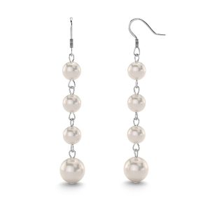 Solid 925 Sterling Silver Cascade Earrings Embellished with  Swarovski® crystals Pearls
