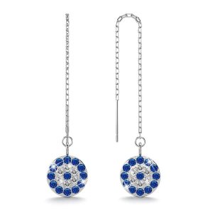 Solid 925 Sterling Silver Ideal Disc Threader Earrings