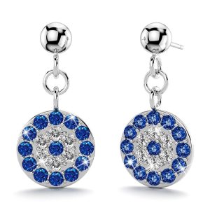 Solid 925 Sterling Silver Ideal Disc Drop Earrings