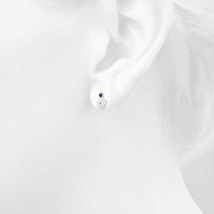 Solid 925 Sterling Silver White Floria Earrings