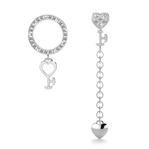 Solid 925 Sterling Silver Uneven Drop Earrings