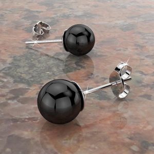 Solid 925 Sterling Silver Agate Gemstone Stud Earrings