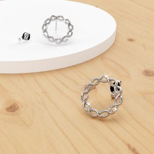 Solid 925 Sterling Silver Infinity Circle Earrings
