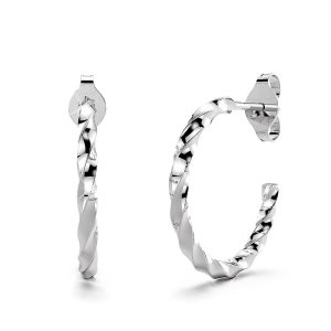Solid 925 Sterling Silver Twisted C-Hoop Earrings
