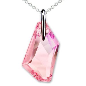 Solid 925 Sterling Silver Admentine Pink Pendant Embellished with Swarovski® crystals