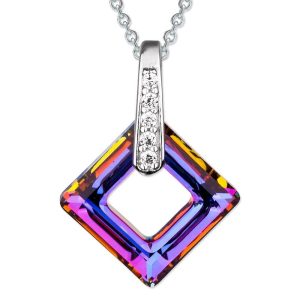 Solid 925 Sterling Silver Mystical Cubic Pendant Embellished with Swarovski® crystals