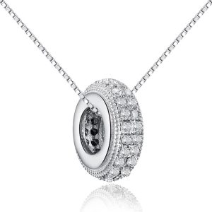 Solid 925 Sterling Silver Sparkl Bead Charm Pendant