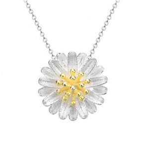 Solid 925 Sterling Silver Blooming Flower Pendant