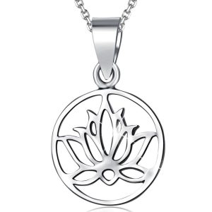 Solid 925 Sterling Silver Lotus Single Leaf Pendant