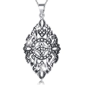 Solid 925 Sterling Silver Autumn Leaf Pendant