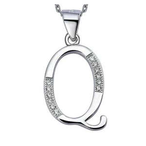 Solid 925 Sterling Silver Alphabet Pendant Collection