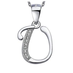 Solid 925 Sterling Silver Alphabet Pendant Collection