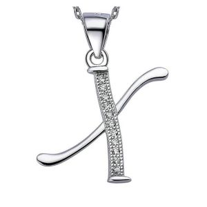Solid 925 Sterling Silver Alphabet Pendant Collection