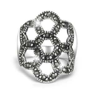 Solid 925 Sterling Silver Midnight Embrace Ring