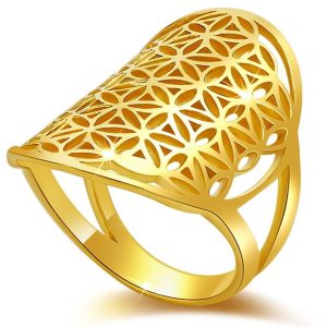 Solid 925 Sterling Silver Egyptian Flower Ring