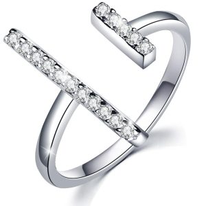 Solid 925 Sterling Silver Parallel Ring