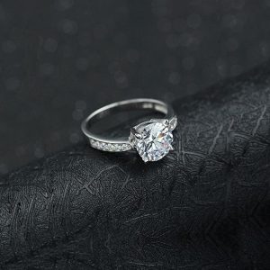 Solid 925 Sterling Silver Zirconia Promise Ring