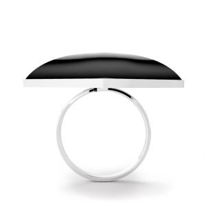 Solid 925 Sterling Silver Square Onyx Dress Ring