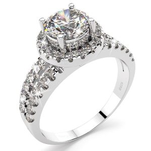 Solid 925 Sterling Silver Simulated Diamond Ring