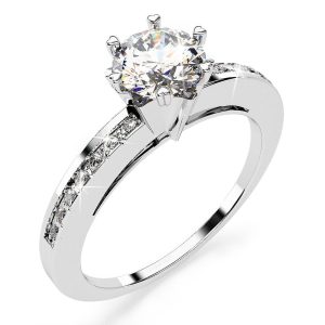 Solid 925 Sterling Silver Simulated Diamond Ring