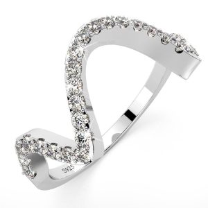 Solid 925 Sterling Silver Simulated Diamond Ring