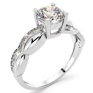 Solid 925 Sterling Silver Simulated Diamond Ring