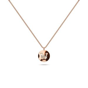 Solid 925 Sterling Silver Initial Alphabet Personalised Disc Necklace- W