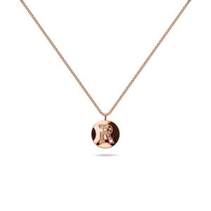 Solid 925 Sterling Silver Initial Alphabet Personalised Disc Necklace- R