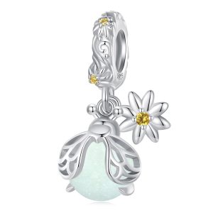 Solid 925 Signature Silver Bug Sparkle Charm